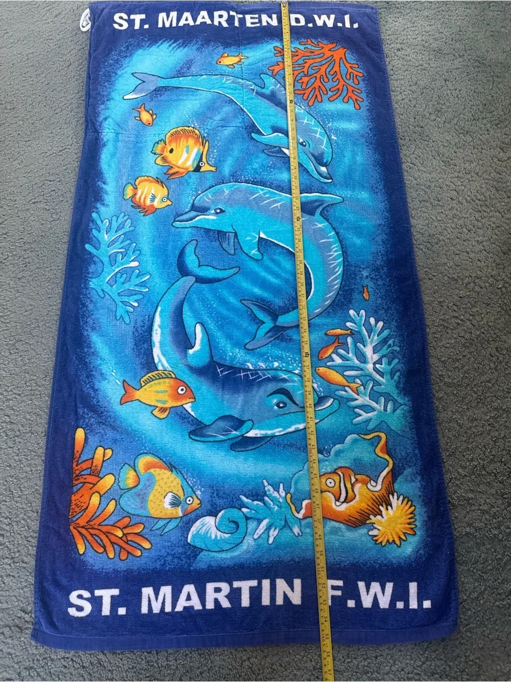 St. Maarten F.W.I. 2-in1 Blue fish Backpack Towel